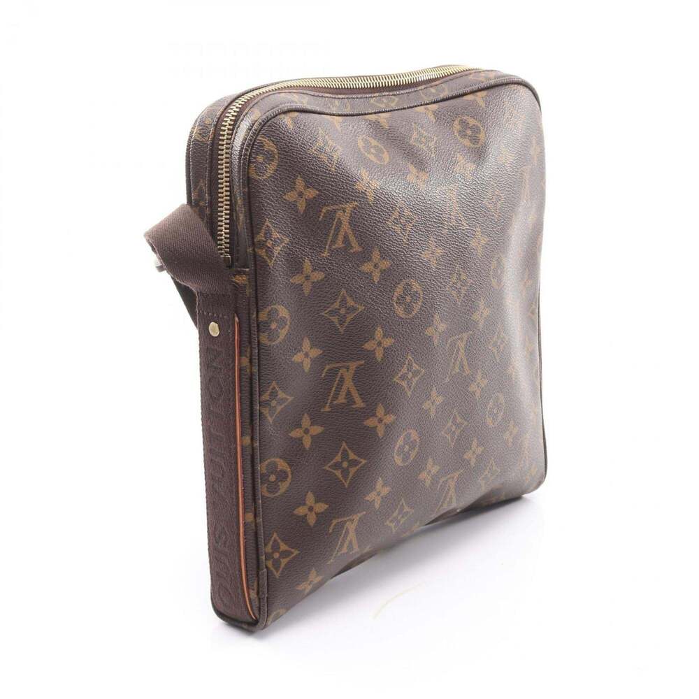 LOUIS VUITTON Authentic Brown Monogram Leather Trotter Shoulder Bag - Picture 2 of 10